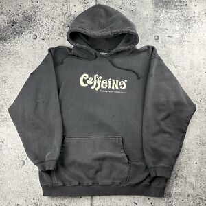 Vintage 90s Caffeine Natural Stimulant! GlowinTheDark XL Faded Distressed Hoodie